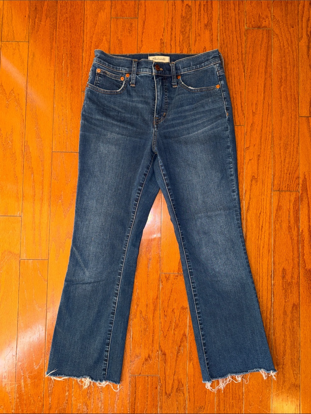 Madewell Cali Boot Jeans | Size 26 | Medium Wash Frayed Hem